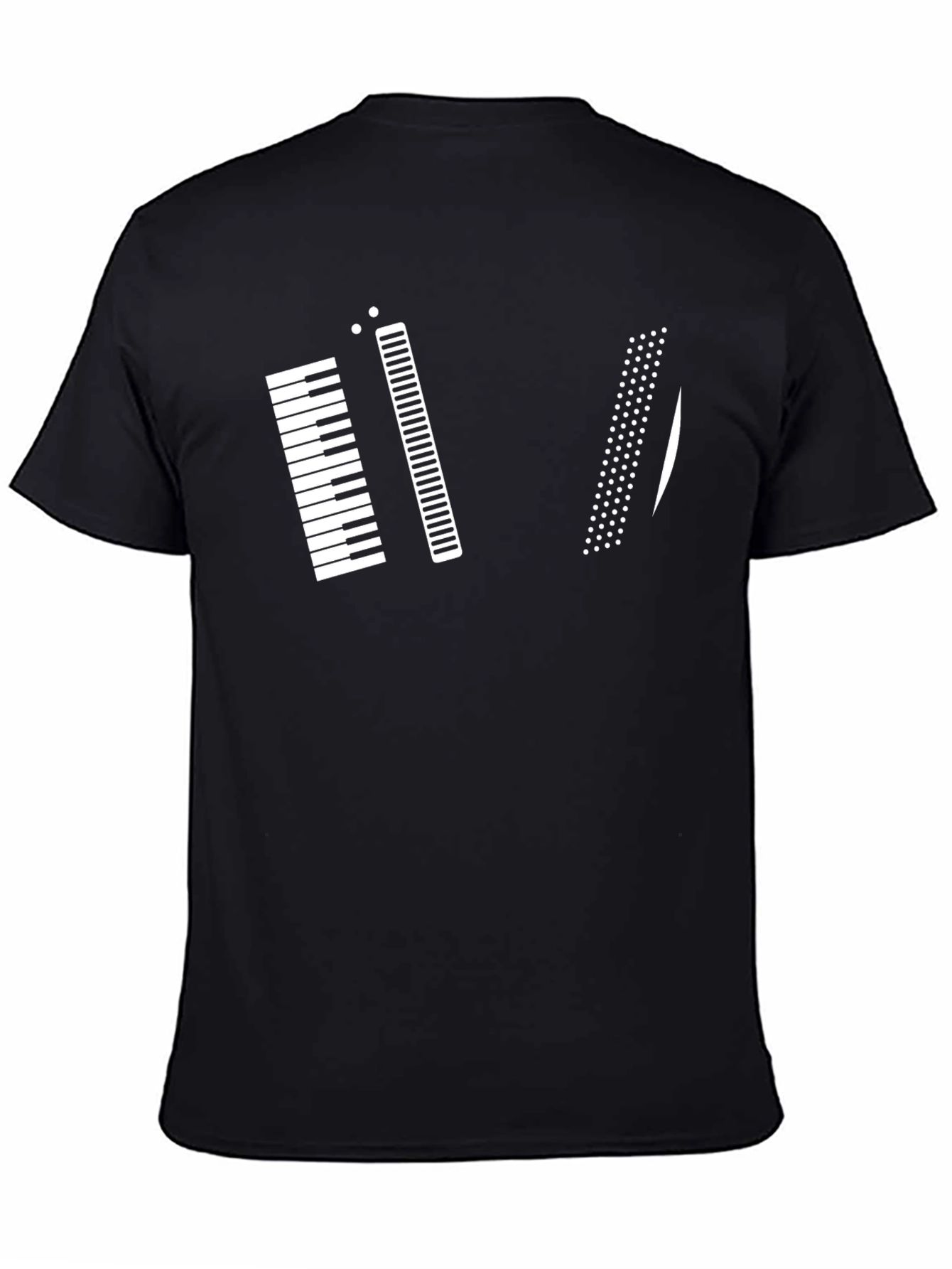 Musical Keys Graphic Tee - Black Cotton T-Shirt