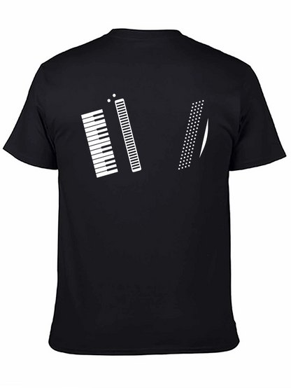 Musical Keys Graphic Tee - Black Cotton T-Shirt