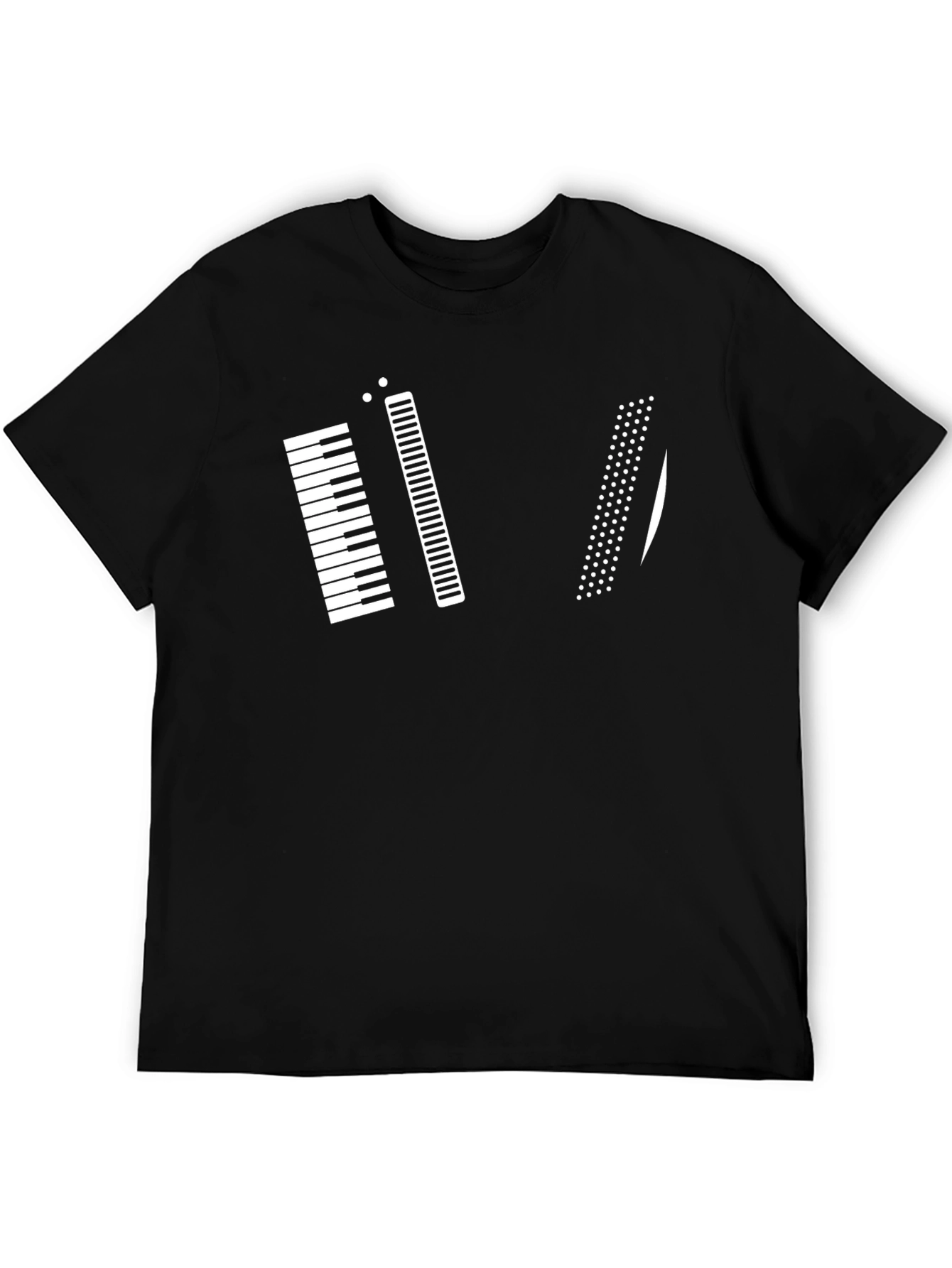 Musical Keys Graphic Tee - Black Cotton T-Shirt