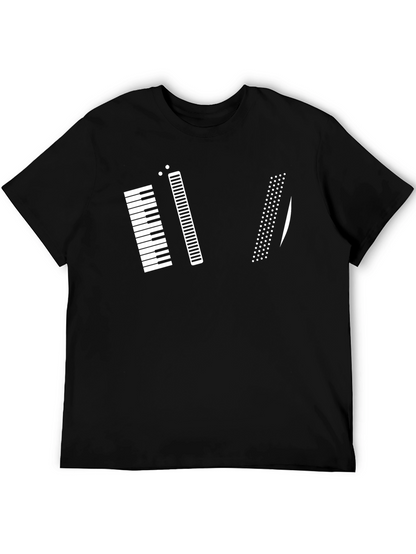Musical Keys Graphic Tee - Black Cotton T-Shirt