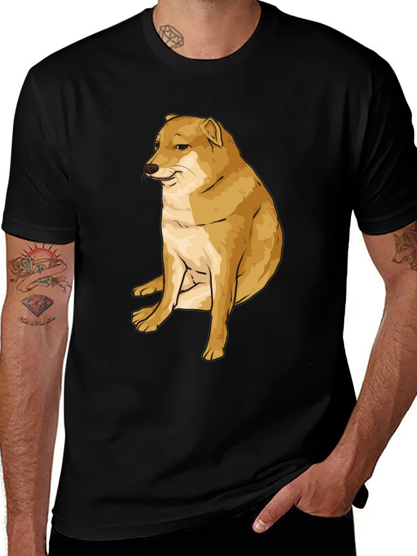 Doge Meme T-Shirt - Black Cotton Graphic Tee