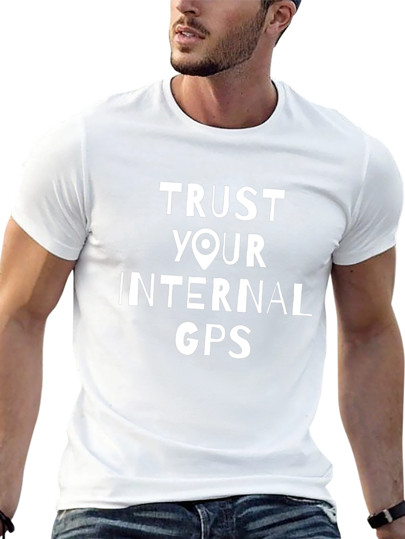 Trust Your Internal GPS Black Graphic Tee