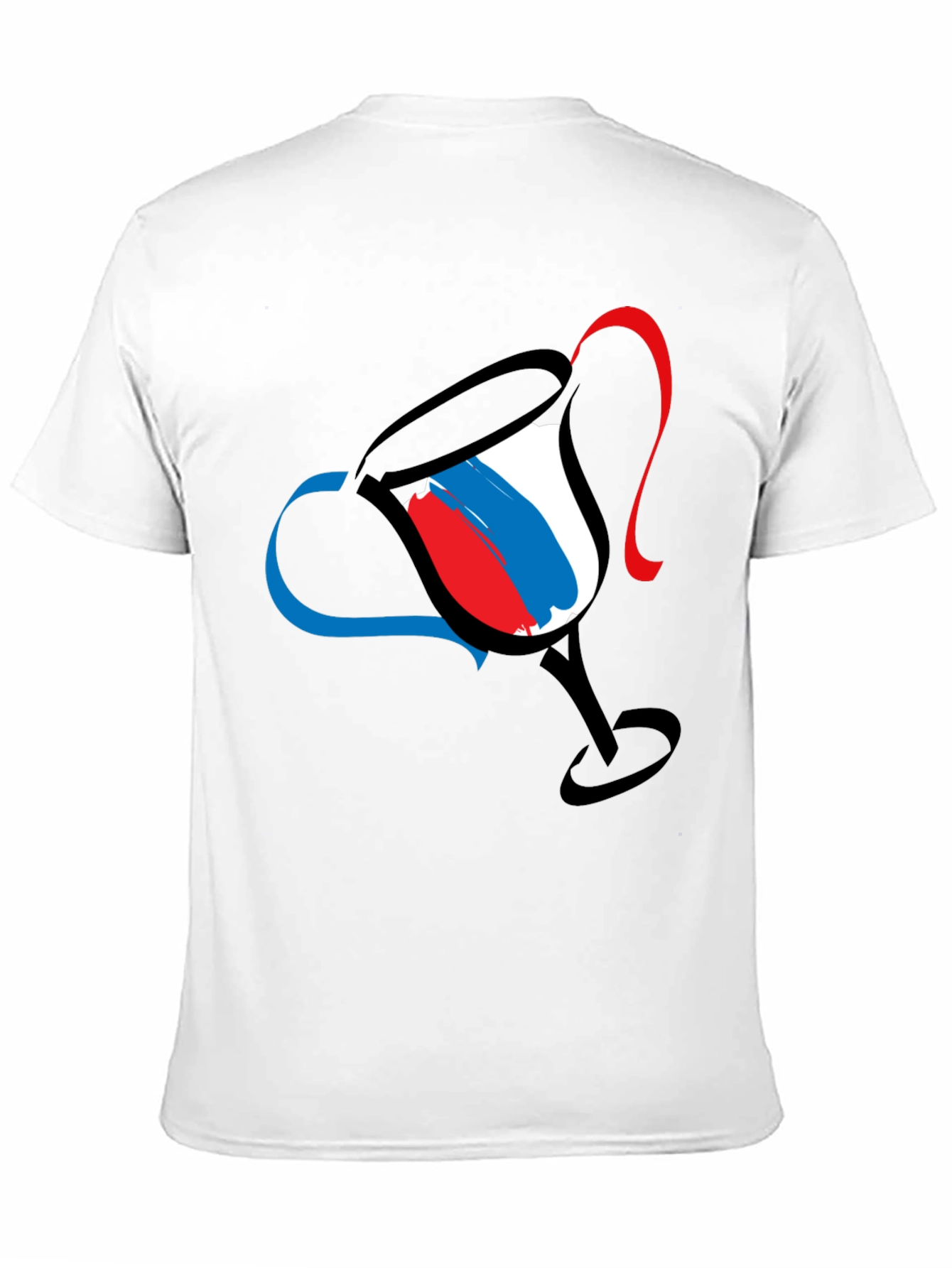 Abstract Wine Glass Graphic Tee - Mens Black T-Shirt