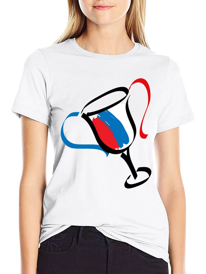 Abstract Wine Glass Graphic Tee - Mens Black T-Shirt