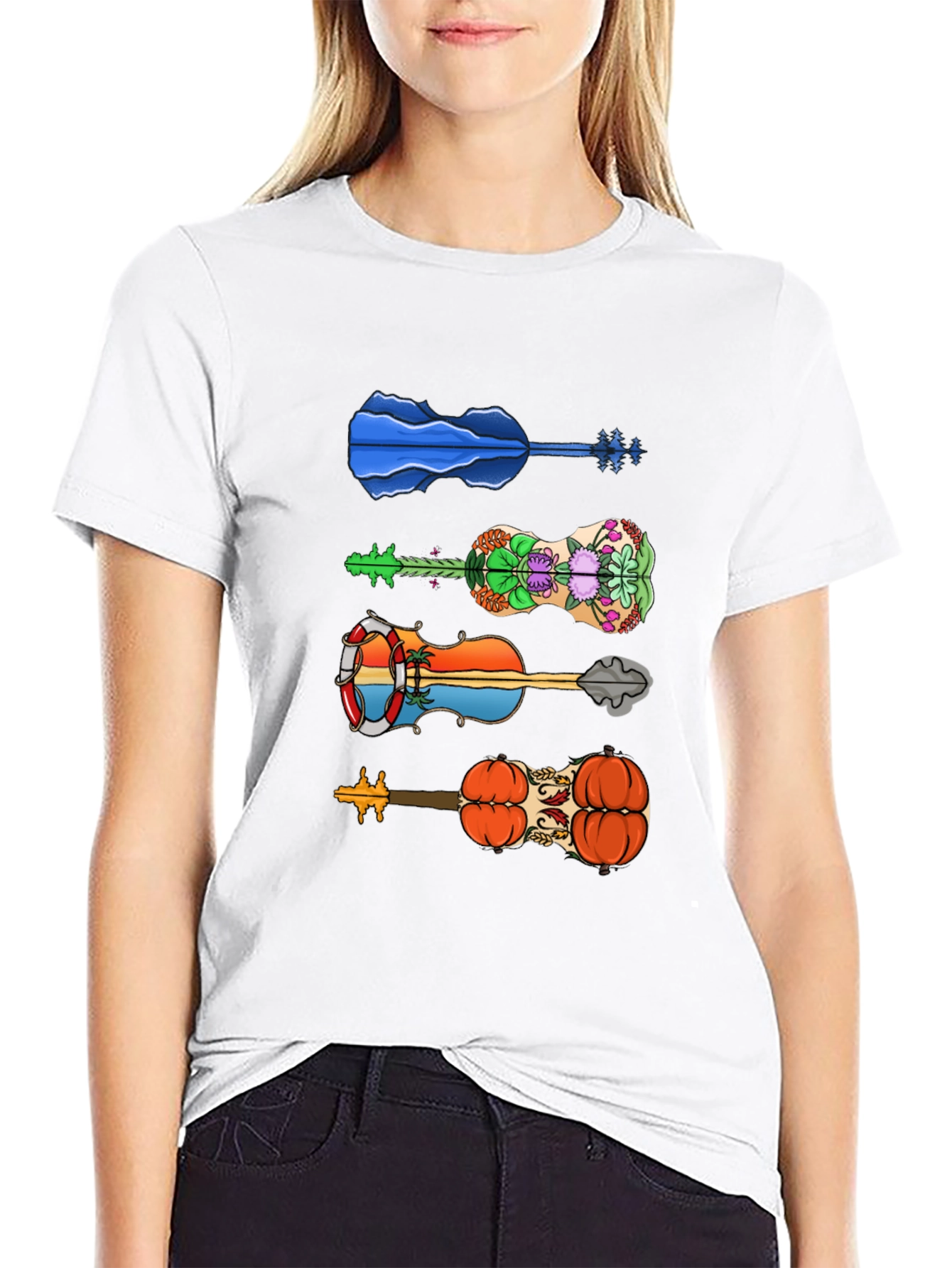 Funky Guitar Tee - Unique Design T-Shirt