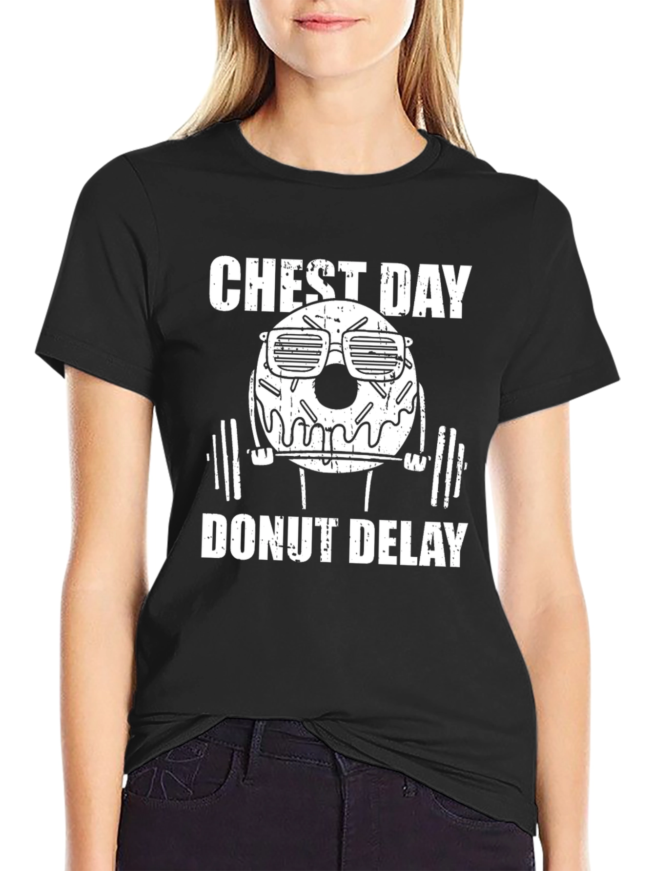 Chest Day Donut Delay Graphic T-Shirt