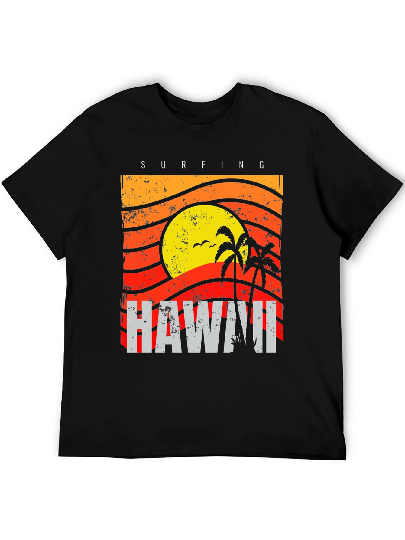Hawaii Surfing Graphic T-Shirt