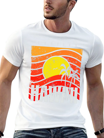 Hawaii Surfing Graphic T-Shirt