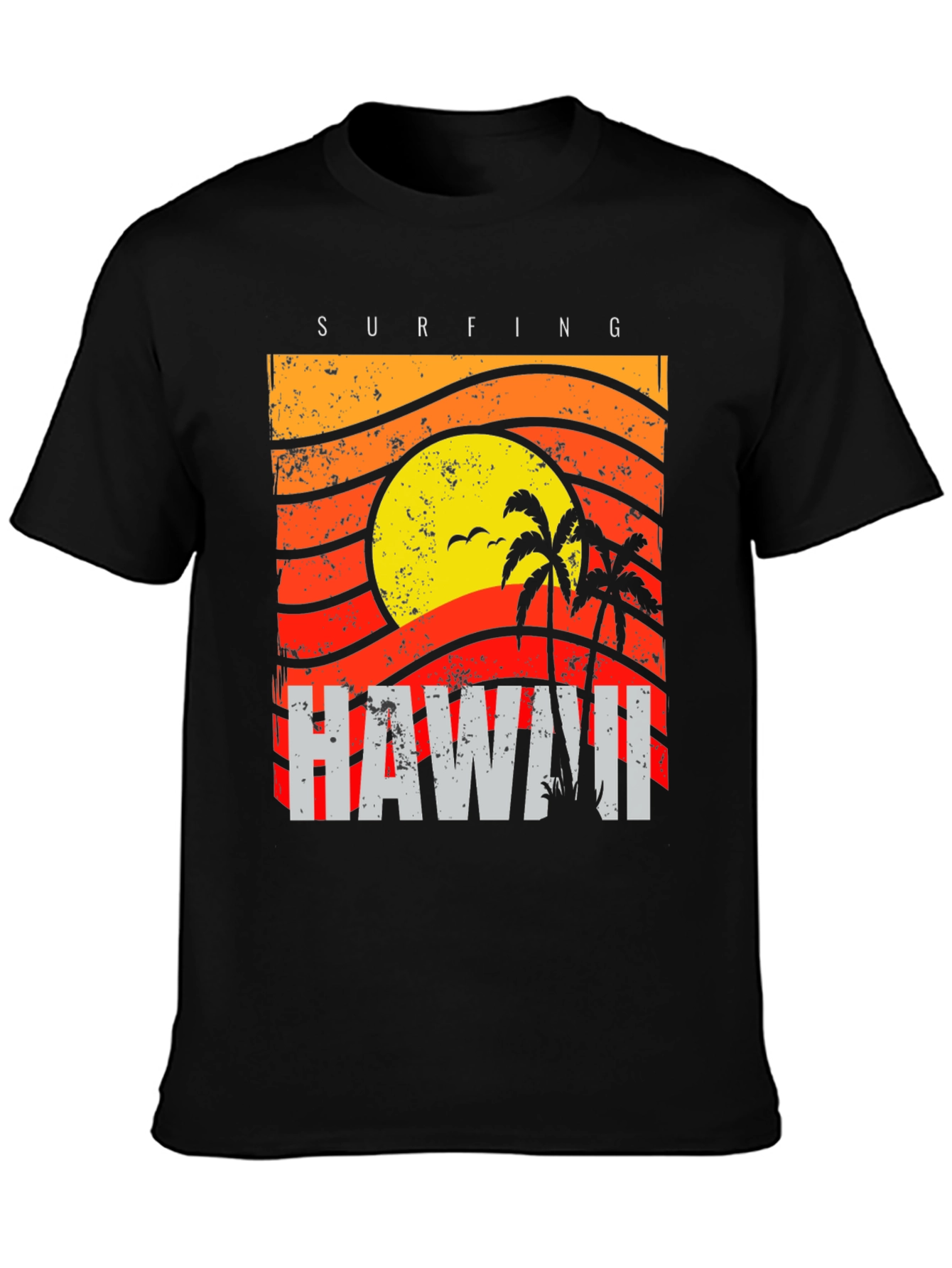Hawaii Surfing Graphic T-Shirt