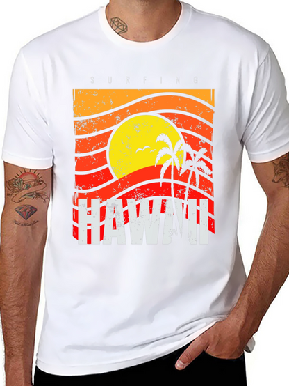 Hawaii Surfing Graphic T-Shirt
