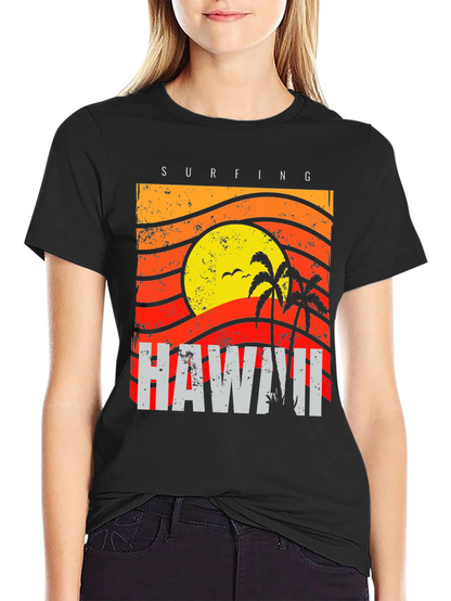 Hawaii Surfing Graphic T-Shirt