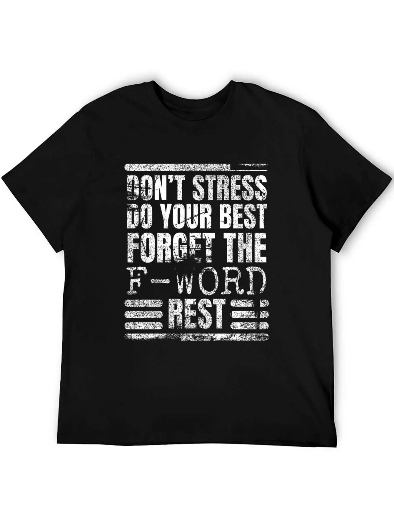 Dont Stress Graphic Tee - Black Cotton Blend