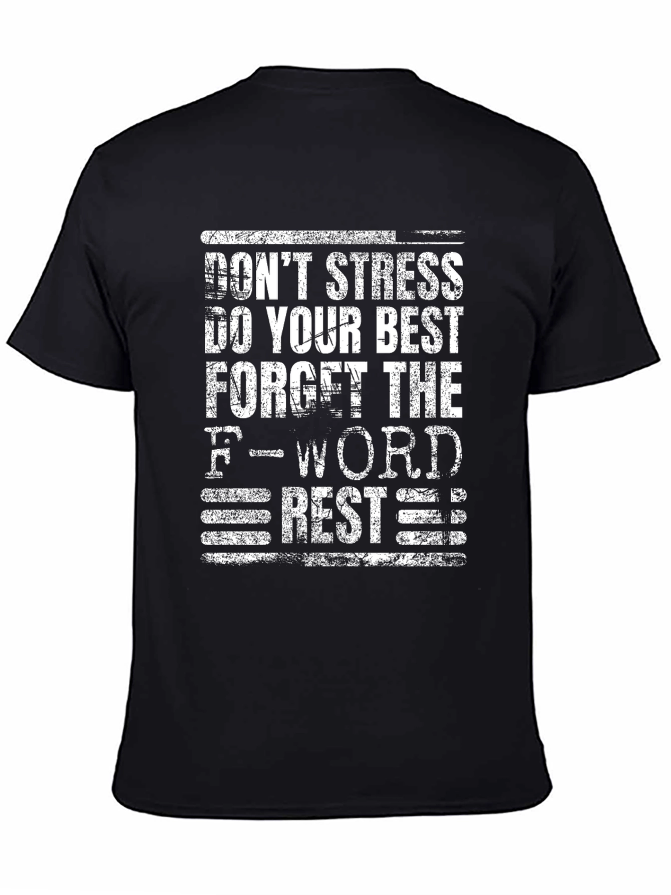 Dont Stress Graphic Tee - Black Cotton Blend