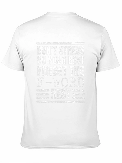 Dont Stress Graphic Tee - Black Cotton Blend