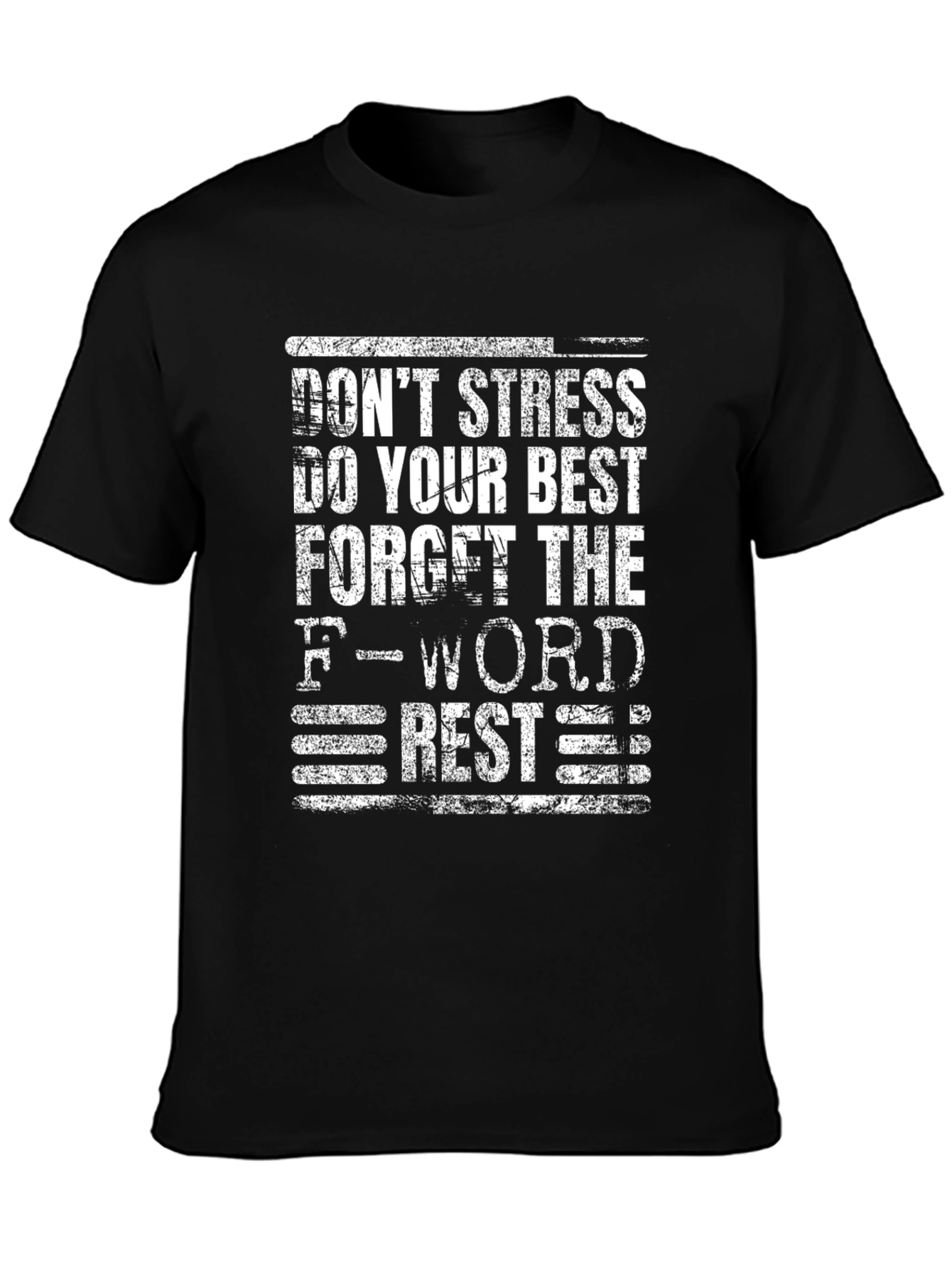 Dont Stress Graphic Tee - Black Cotton Blend
