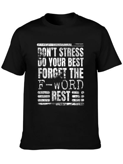 Dont Stress Graphic Tee - Black Cotton Blend