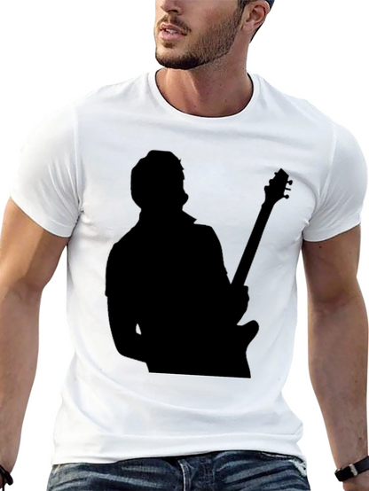 Guitar Player Silhouette Black T-Shirt