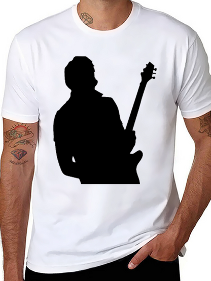 Guitar Player Silhouette Black T-Shirt