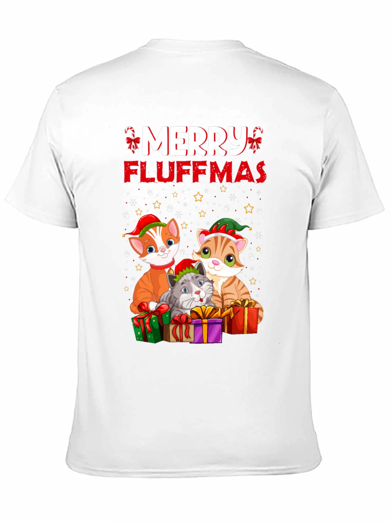 Merry Fluffmas Cat Christmas T-Shirt