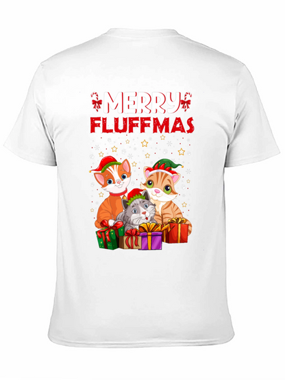 Merry Fluffmas Cat Christmas T-Shirt