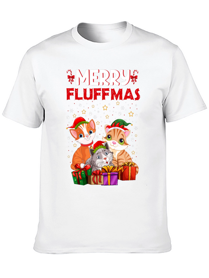 Merry Fluffmas Cat Christmas T-Shirt