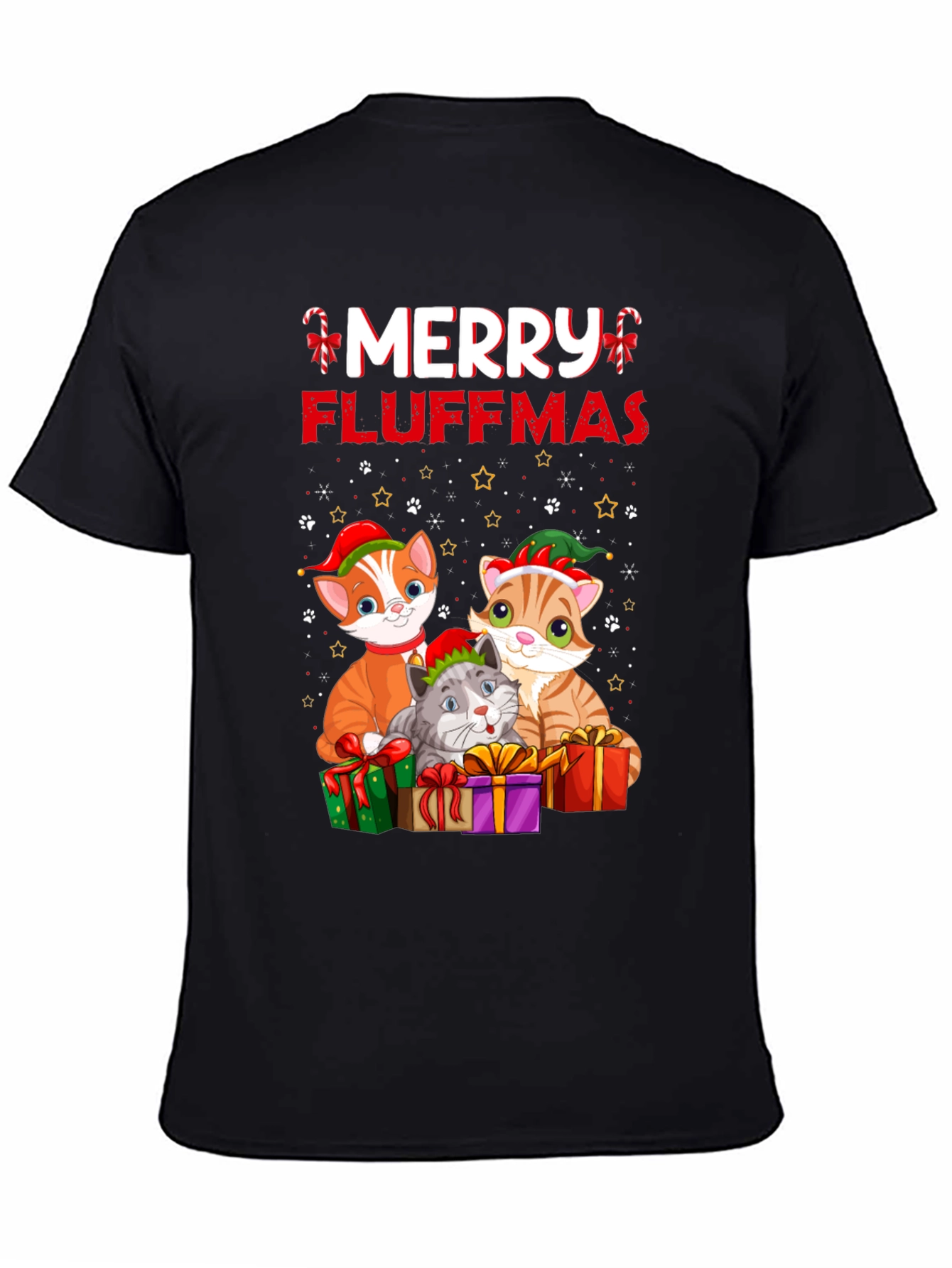 Merry Fluffmas Cat Christmas T-Shirt