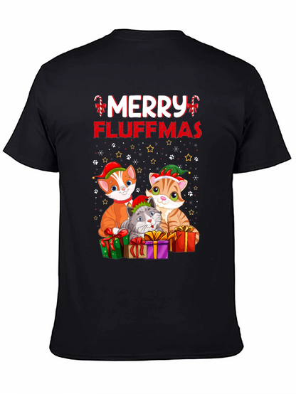 Merry Fluffmas Cat Christmas T-Shirt