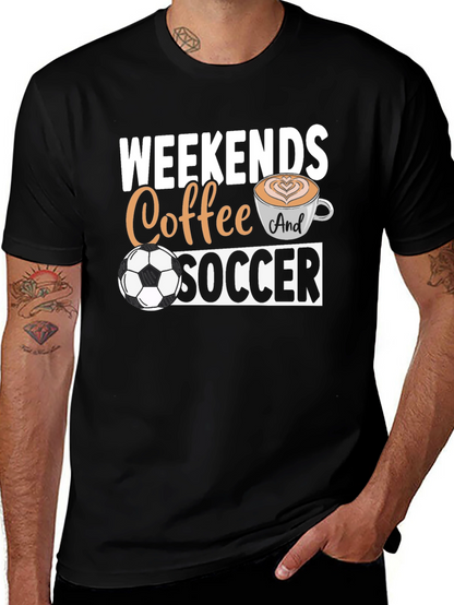 Weekends Coffee and Soccer Graphic T-Shirt