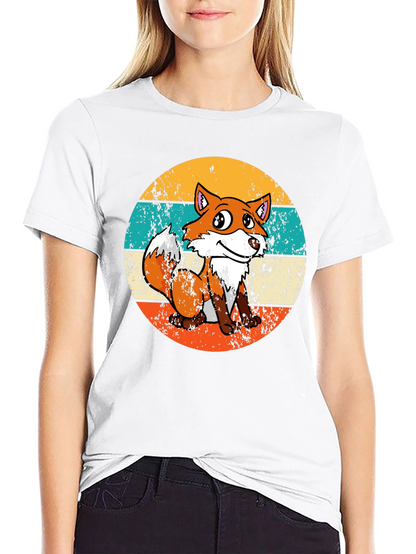 Retro Fox Graphic Tee - Unisex Black T-Shirt