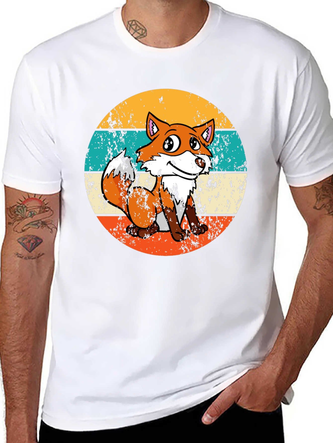 Retro Fox Graphic Tee - Unisex Black T-Shirt