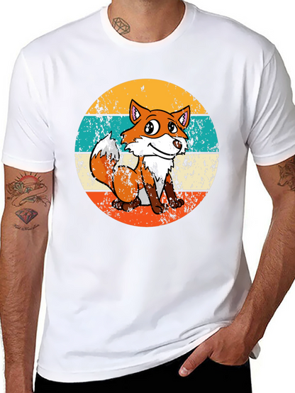 Retro Fox Graphic Tee - Unisex Black T-Shirt