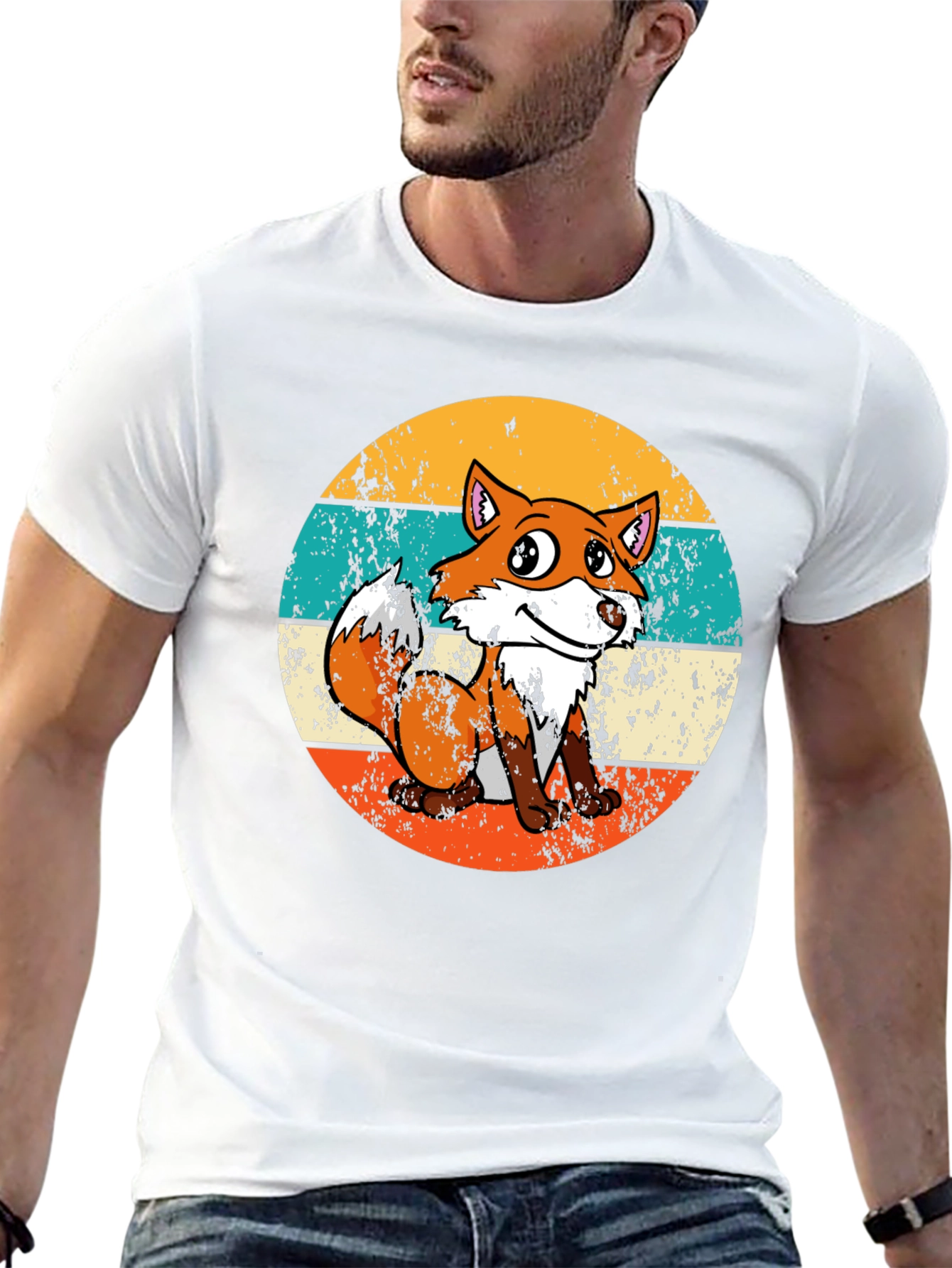 Retro Fox Graphic Tee - Unisex Black T-Shirt