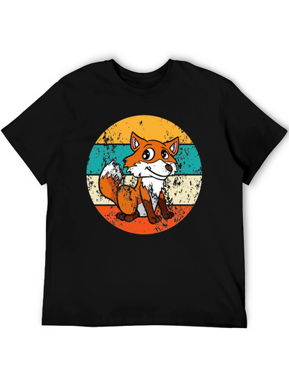 Retro Fox Graphic Tee - Unisex Black T-Shirt