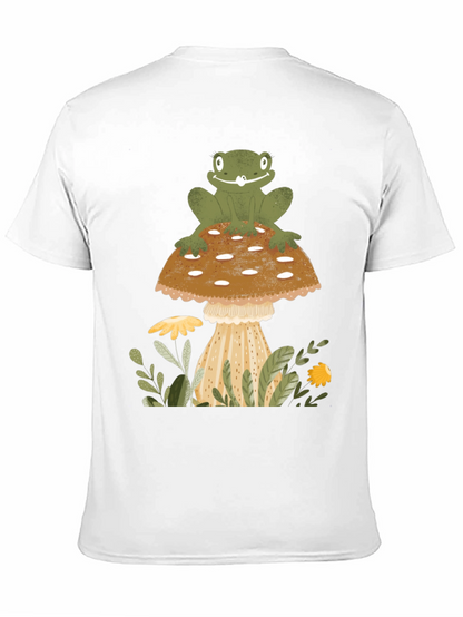 Frog on Mushroom Graphic Tee - Nature Lover Shirt