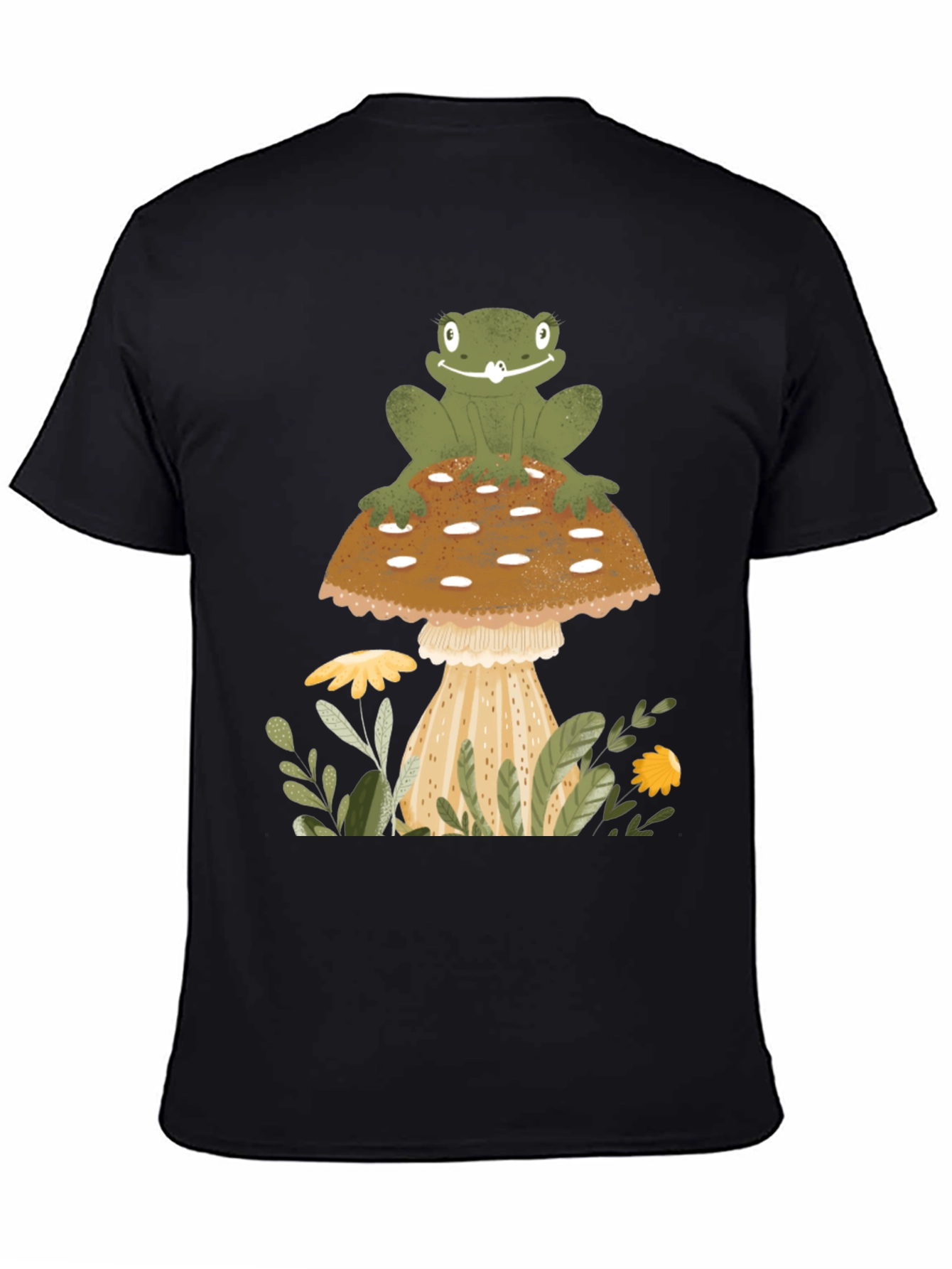 Frog on Mushroom Graphic Tee - Nature Lover Shirt