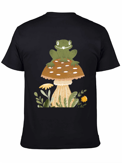 Frog on Mushroom Graphic Tee - Nature Lover Shirt