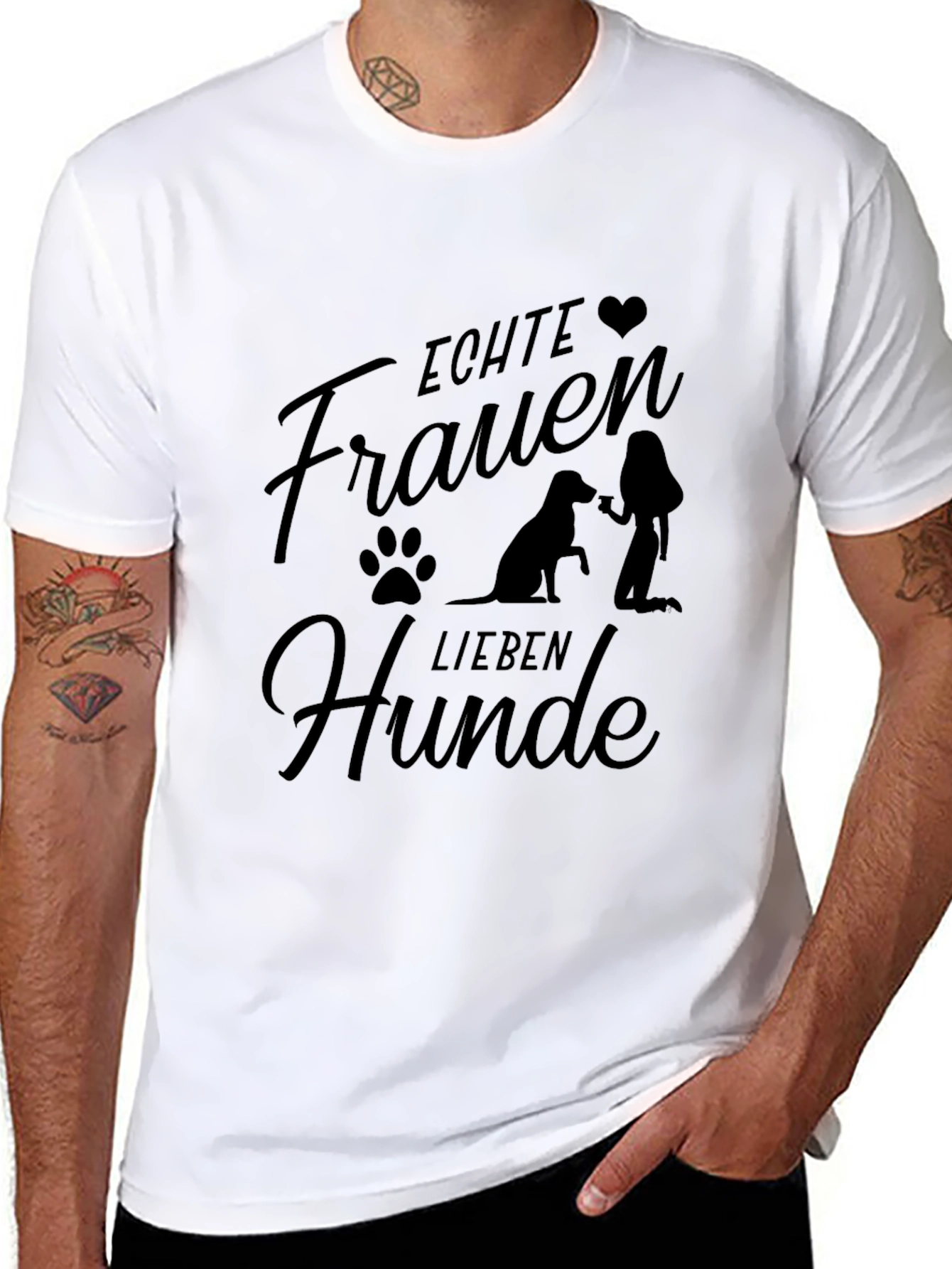 Echte Frauen Lieben Hunde Black T-Shirt