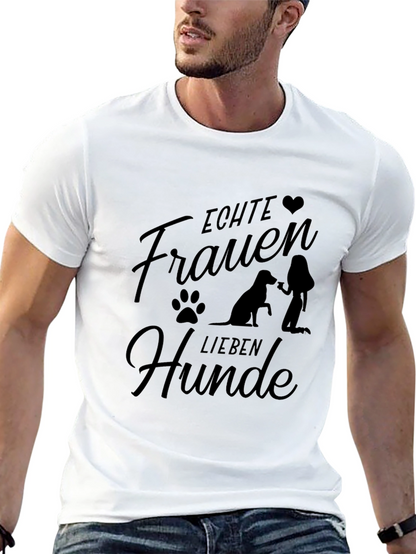 Echte Frauen Lieben Hunde Black T-Shirt