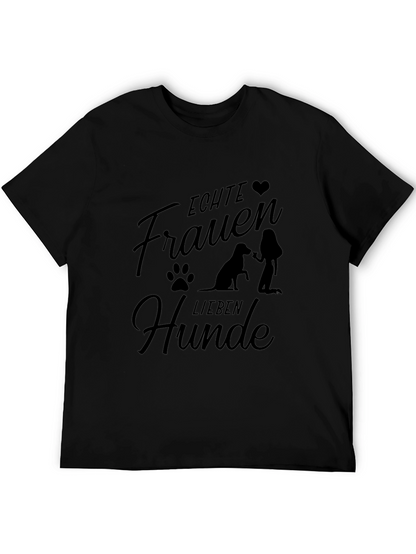 Echte Frauen Lieben Hunde Black T-Shirt