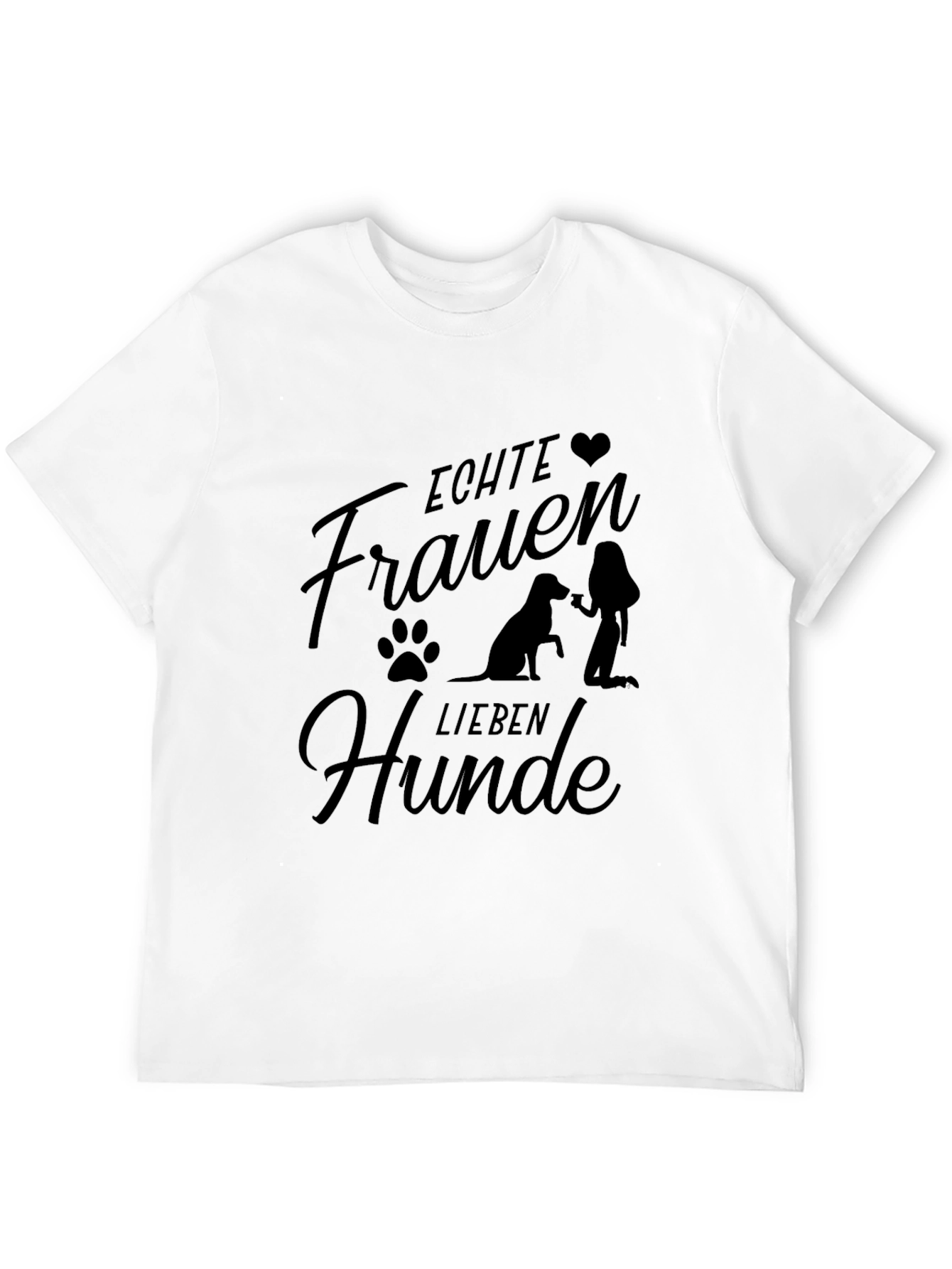 Echte Frauen Lieben Hunde Black T-Shirt