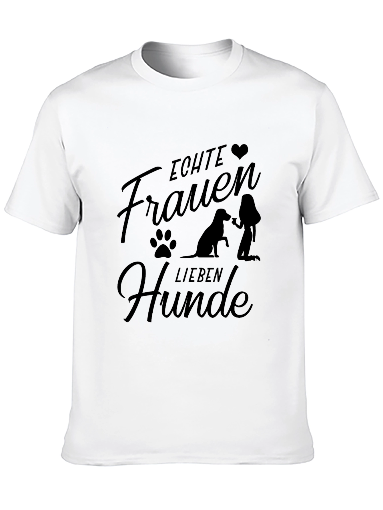 Echte Frauen Lieben Hunde Black T-Shirt