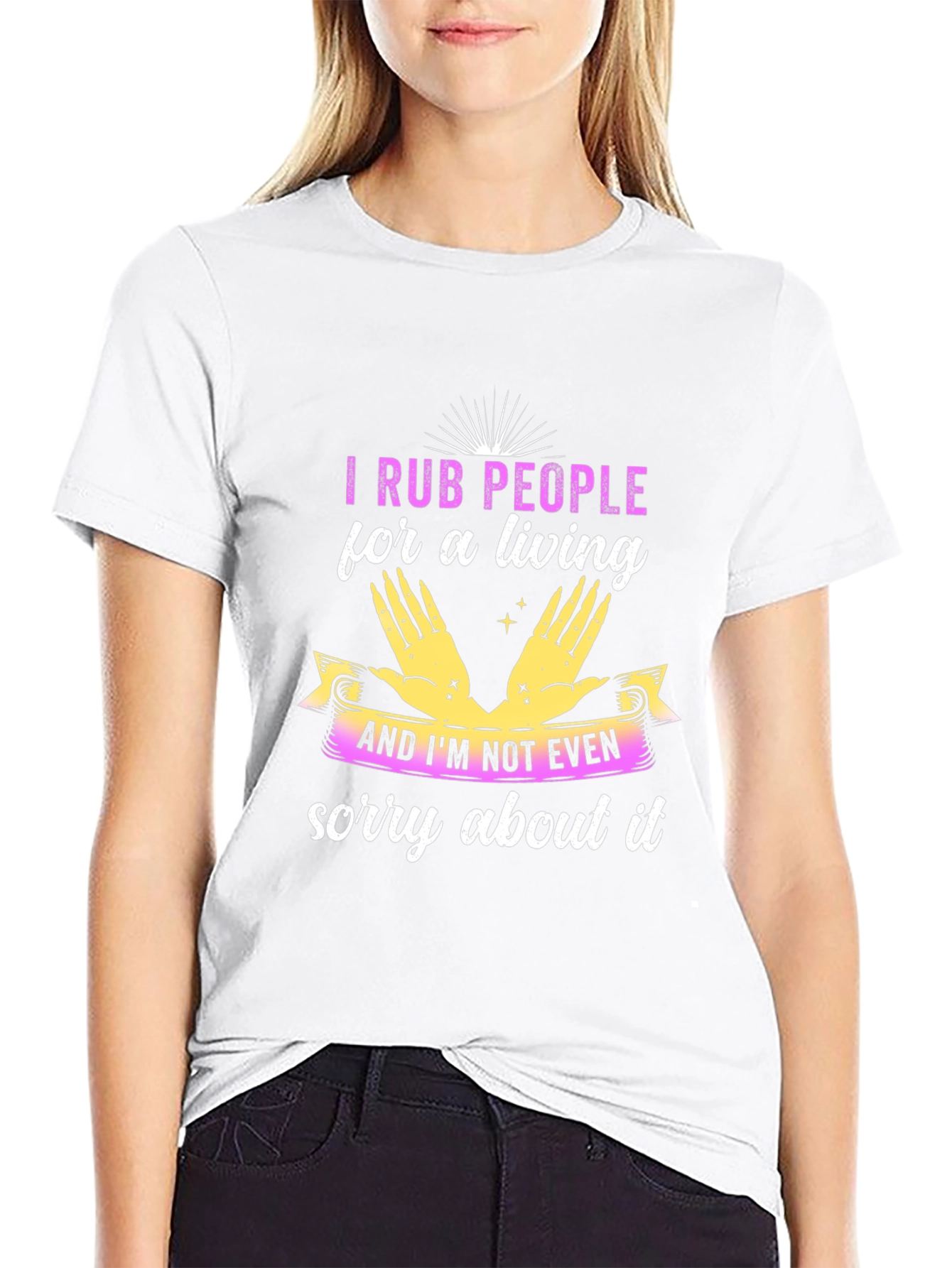 I Rub People For A Living Black T-Shirt
