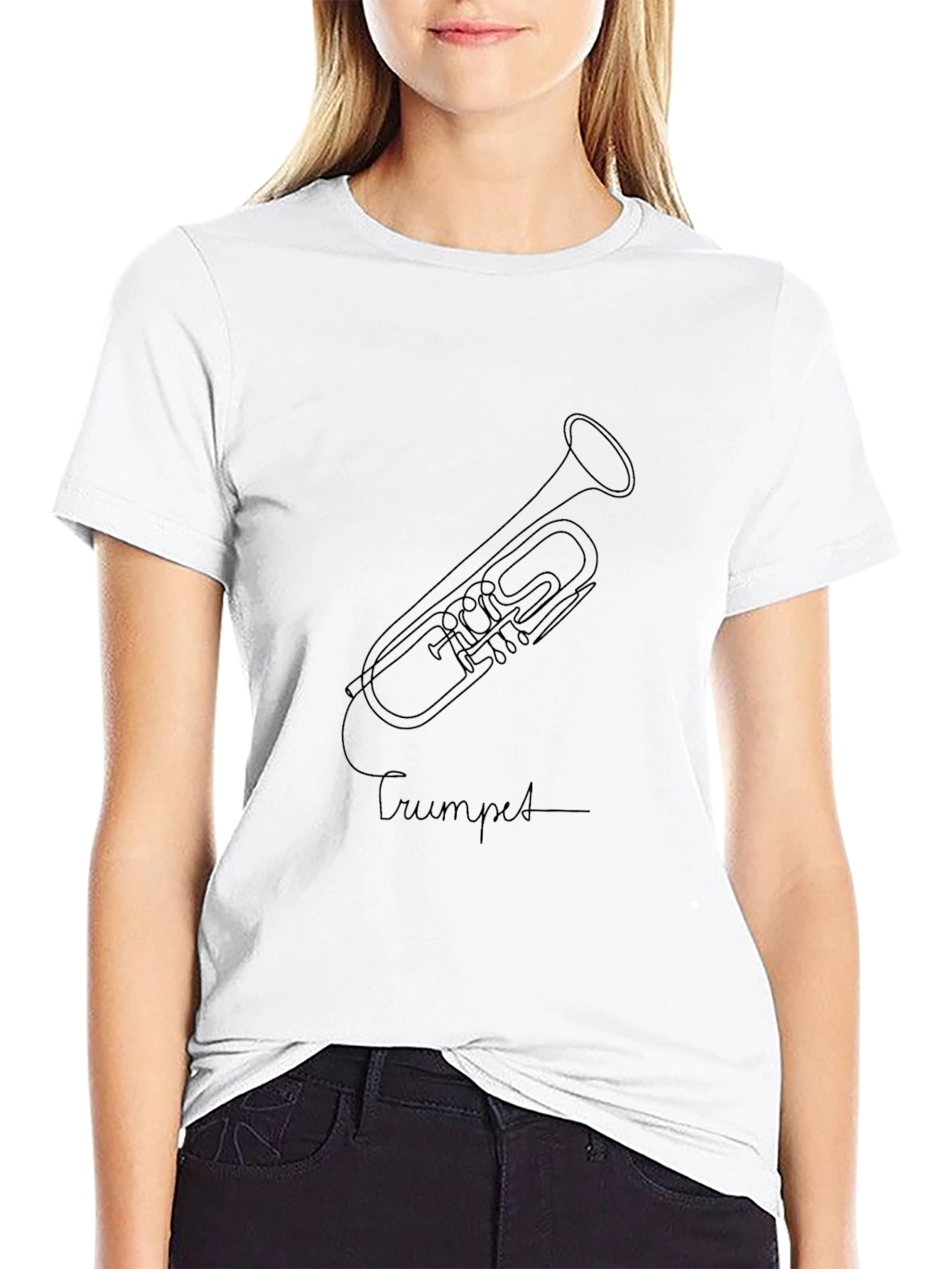 Minimalist Trumpet T-Shirt - Music Lover Tee