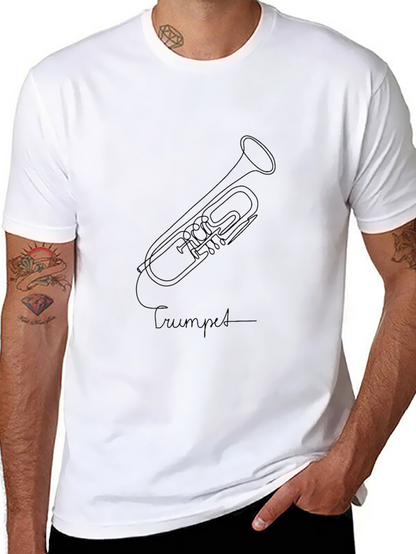 Minimalist Trumpet T-Shirt - Music Lover Tee