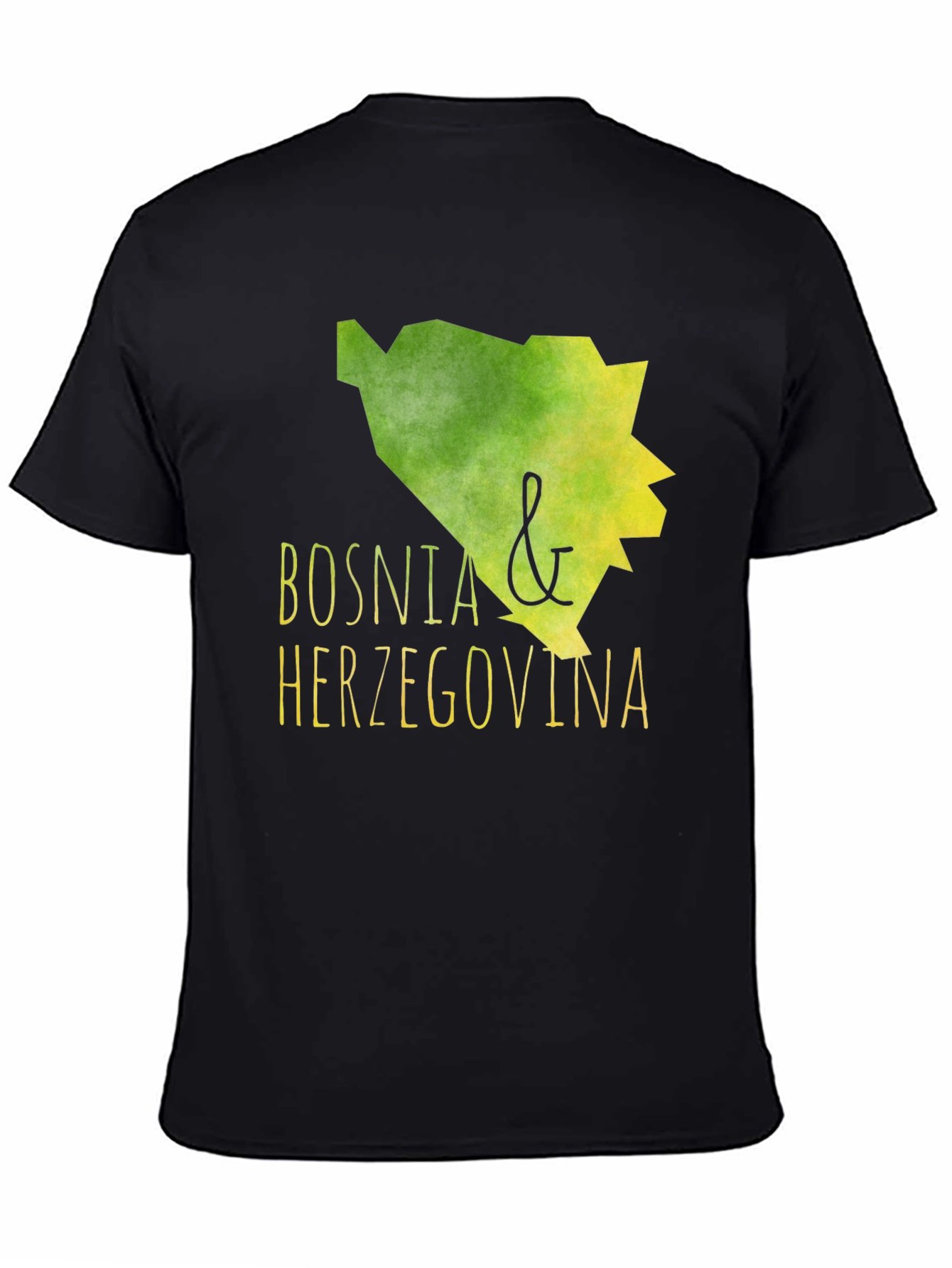 Bosnia & Herzegovina Graphic Tee - Black Cotton T-Shirt