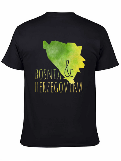Bosnia & Herzegovina Graphic Tee - Black Cotton T-Shirt