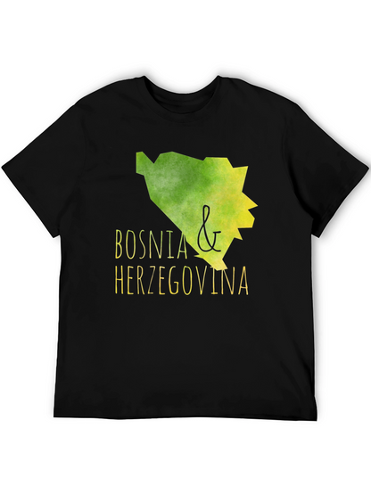 Bosnia & Herzegovina Graphic Tee - Black Cotton T-Shirt