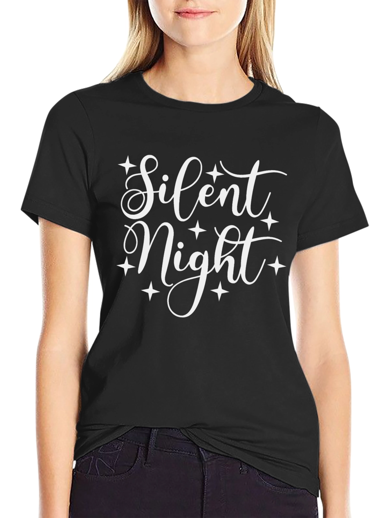 Silent Night Graphic Tee - Holiday Shirt