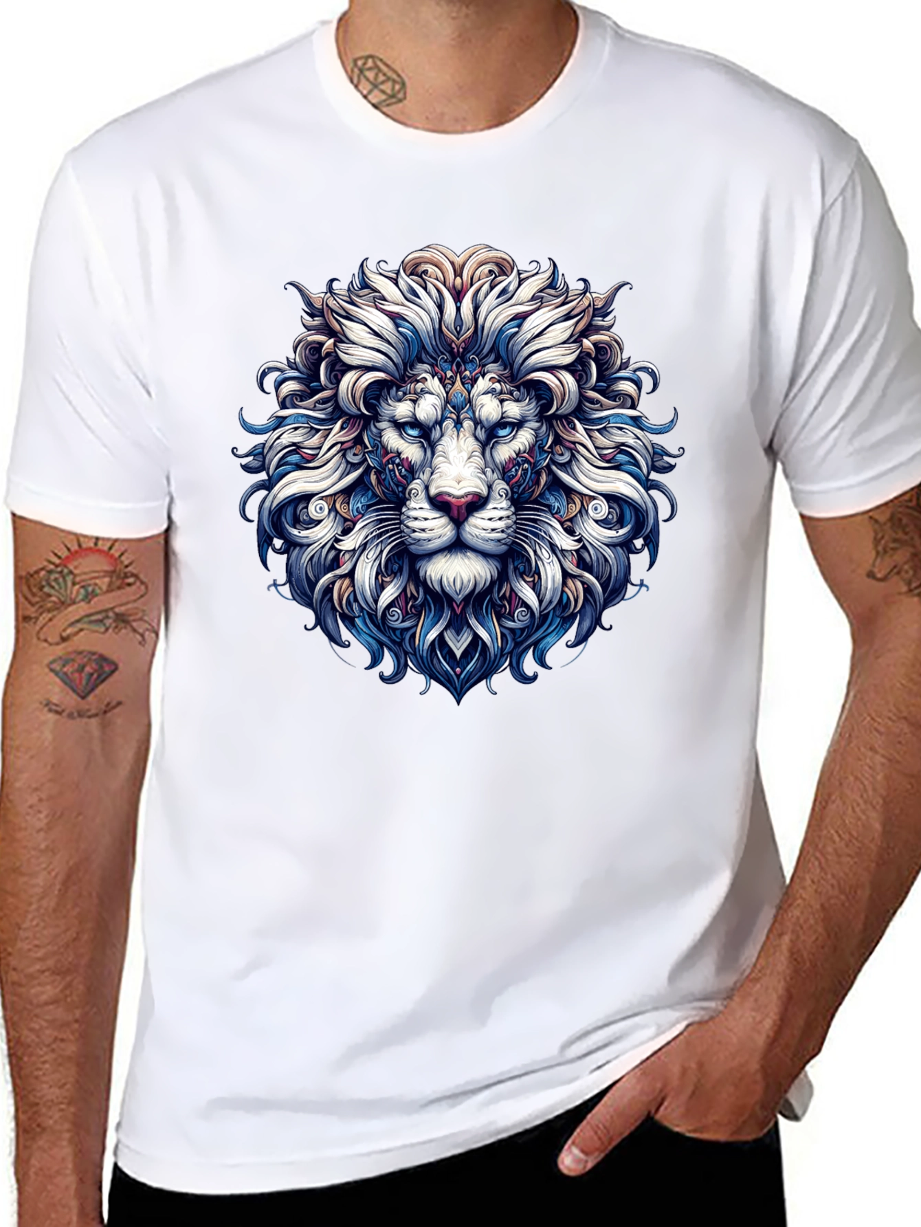 Lion Graphic Print Tee - Stylish Mens T-Shirt
