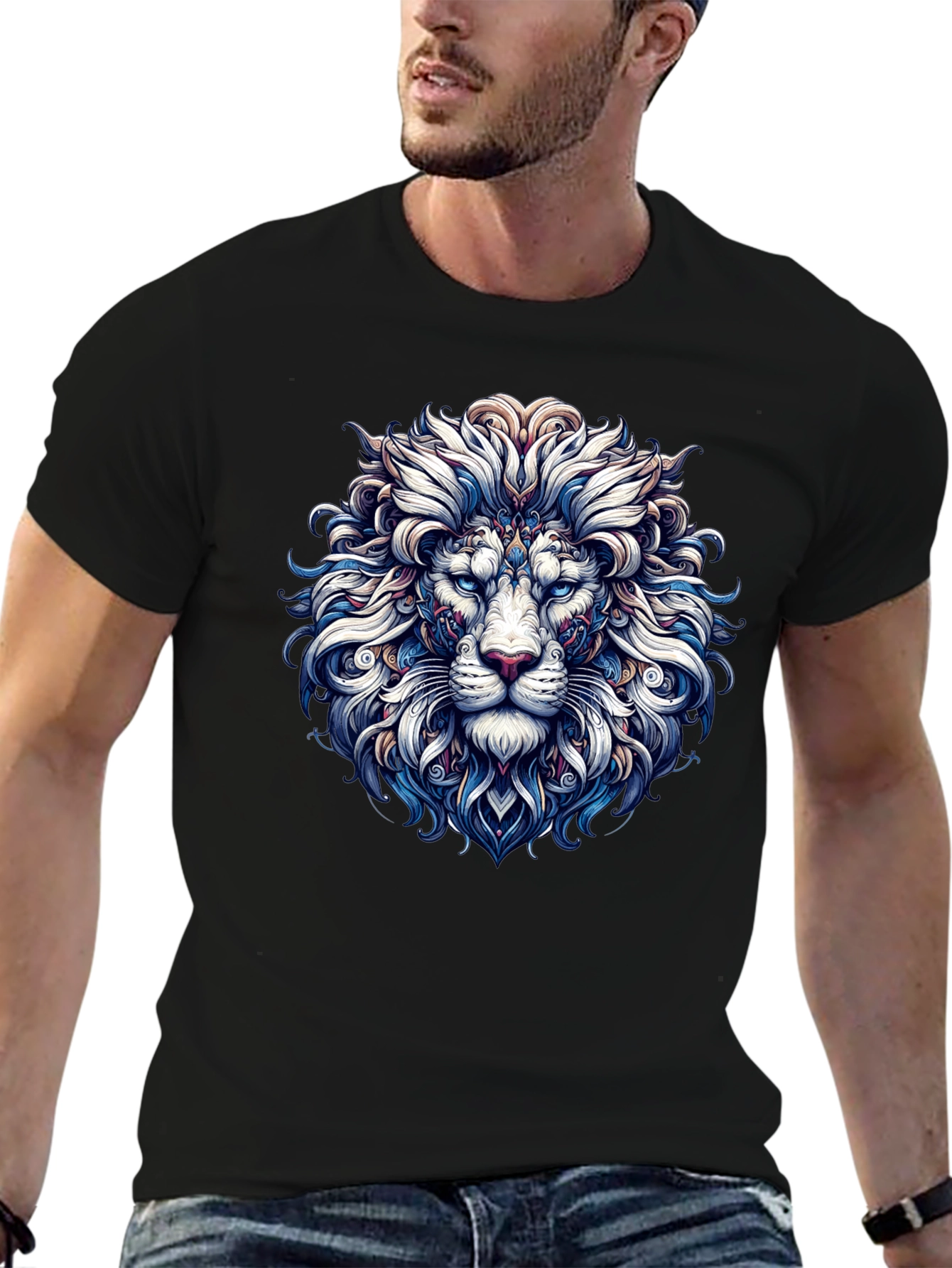 Lion Graphic Print Tee - Stylish Mens T-Shirt
